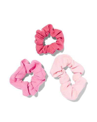 scrunchies in 3 maten roze  - 3 stuks
