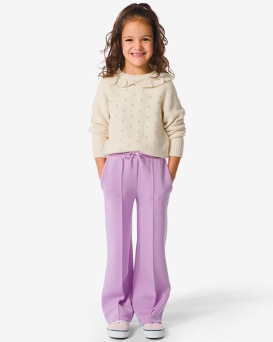 kinderbroek met siernaad paars