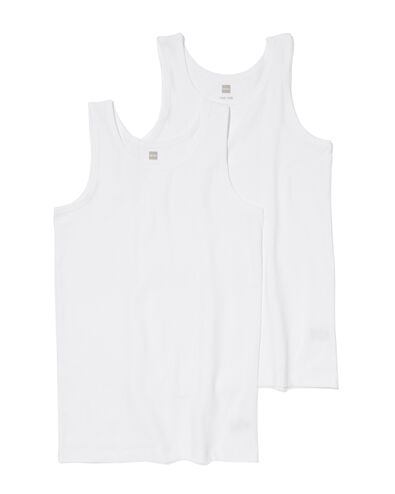 kinder hemden basic stretch katoen - 2 stuks wit