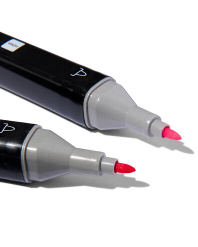 twin tip markers rood-roze - 6 stuks