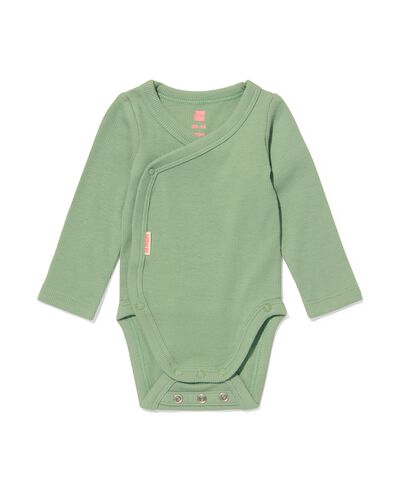 meegroei overslagromper rib met bamboe stretch groen
