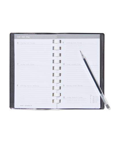 jaaragenda 2024 met spiraalband zwart 16.5x10