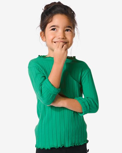 kinder t-shirt met ribbels groen