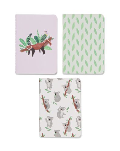 schriften gelinieerd dieren A6 - 3 stuks