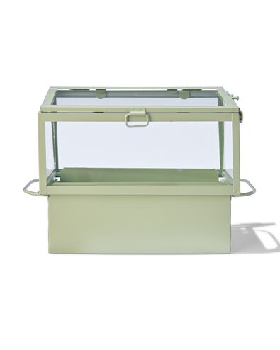 kweekkasje 11.5x23x17 groen metaal/glas