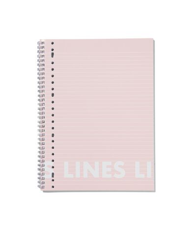 collegeblok roze A4 gelinieerd - 3 stuks