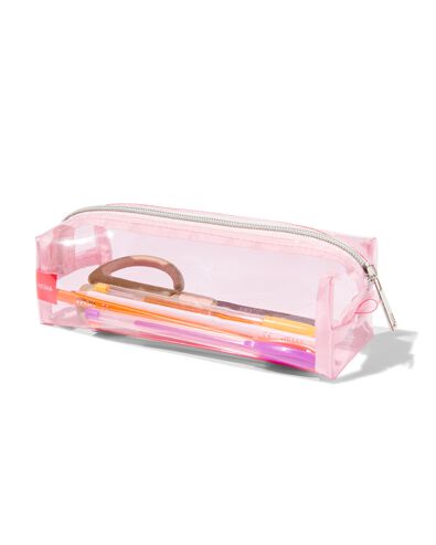 etui transparant roze