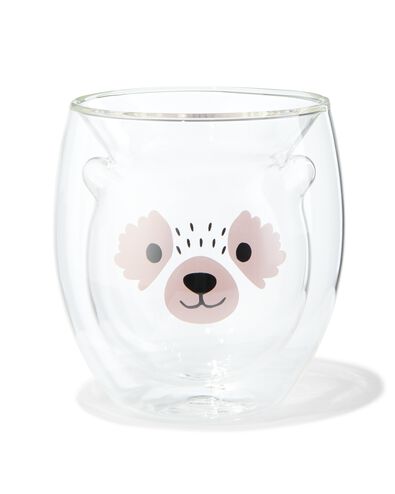 dubbelwandig glas rode panda 200ml