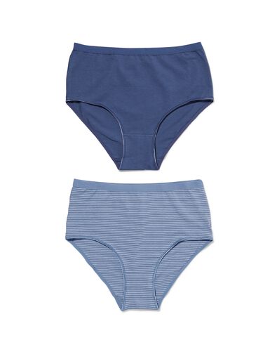 dames tailleslips stretch katoen - 2 stuks blauw