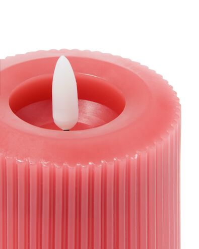 LED ribbel kaars met wax &Oslash;7.5x10 donkerroze