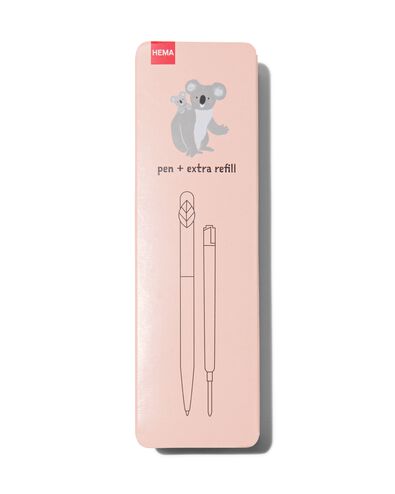 pen met vulling koala - blauwschrijvend