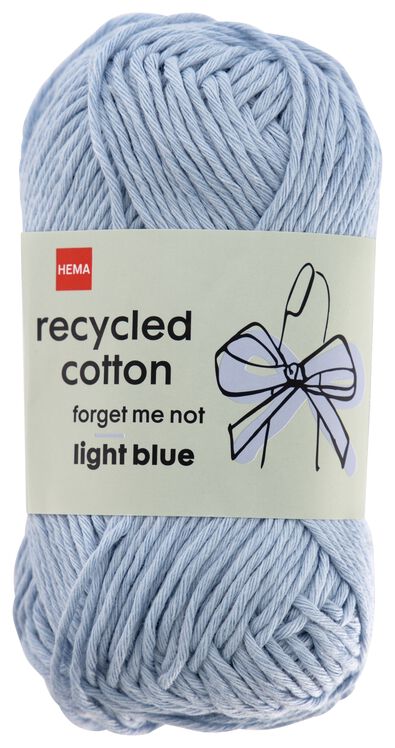 brei en haakgaren recycled katoen 85m lichtblauw