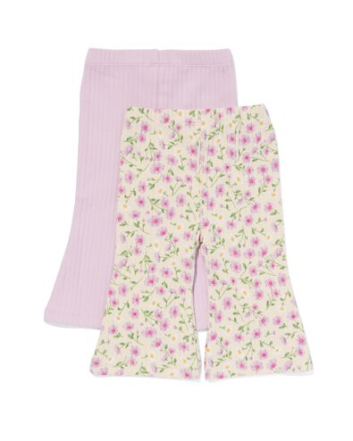 flared babyleggings met ribbels - 2 stuks ecru