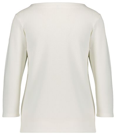 dames t-shirt Kacey structuur gebroken wit