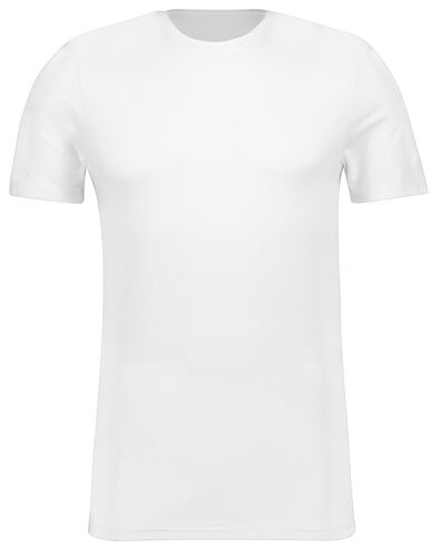 heren t-shirt slim fit o-hals bamboe wit