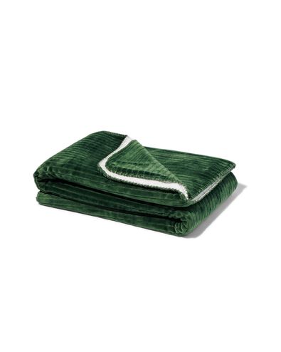 woonplaid fleece/sherpa 130x150 groen
