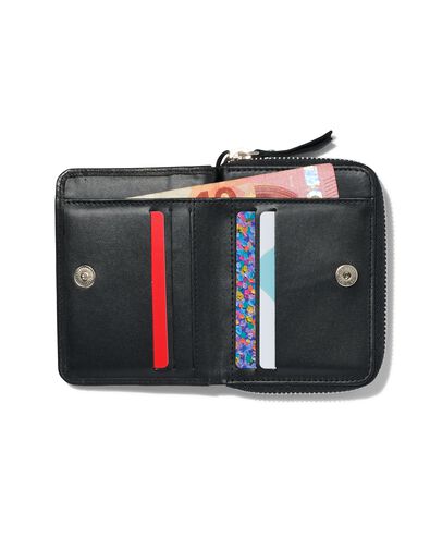 ritsportemonnee zwart leer RFID 9.x11.5