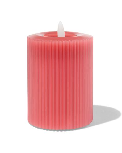LED ribbel kaars met wax &Oslash;7.5x10 donkerroze