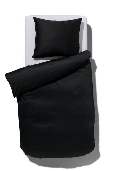 dekbedovertrek katoensatijn 140x220 zwart