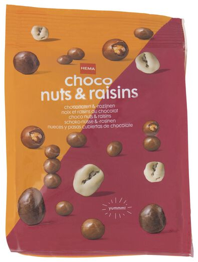 choco noten en rozijnen - 150 gram