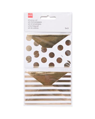enveloppen met kaart 7x10 strepen/stippen - 6 stuks