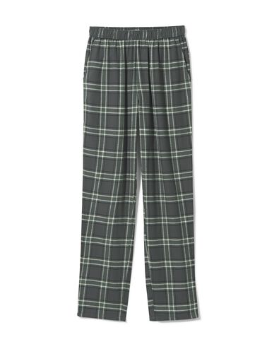 heren pyjamabroek met ruiten flanel grijs