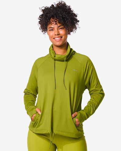 dames fleece sportshirt legergroen