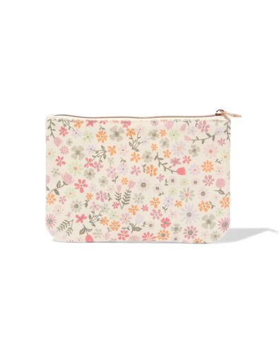 make-up tas plat bloemen 14x21