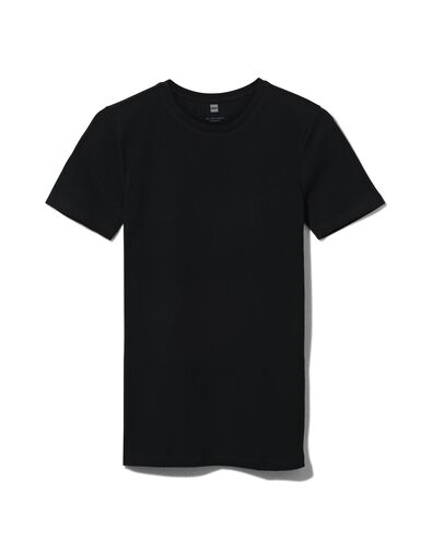 heren t-shirt slim fit o-hals zwart