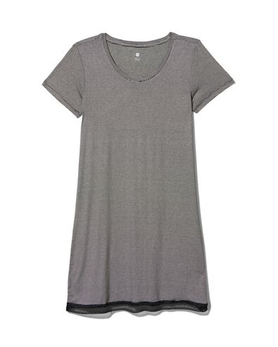 dames nachthemd viscose zwart/wit