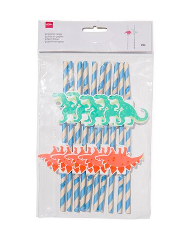 papieren rietjes dino - 10 stuks