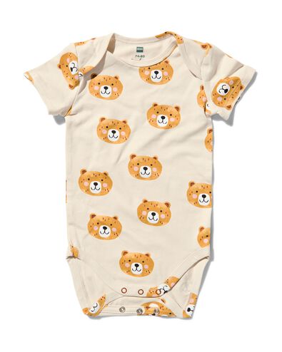 meegroei romper rib met bamboe stretch beren beige