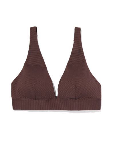 dames triangel bikinitop hoog donkerbruin