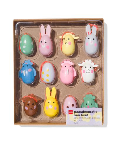 houten hangers 3D figuren 3cm- 12 stuks