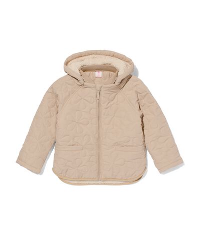 kinderjas doorgestikt met losse capuchon beige