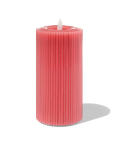 LED ribbel kaars met wax &Oslash;7.5x15 donkerroze