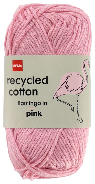 brei en haakgaren recycled katoen 85m roze