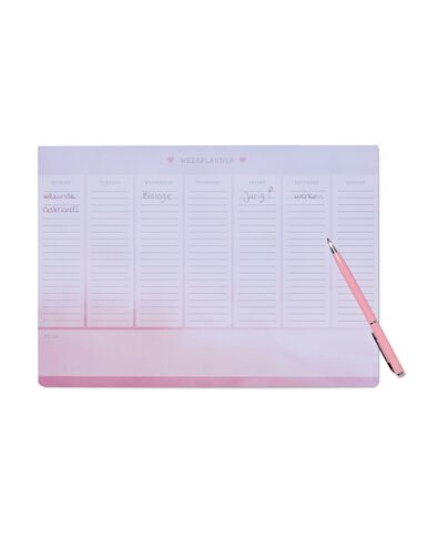 weekplanner magnetisch A4 roze