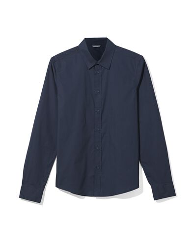 herenoverhemd katoen  donkerblauw