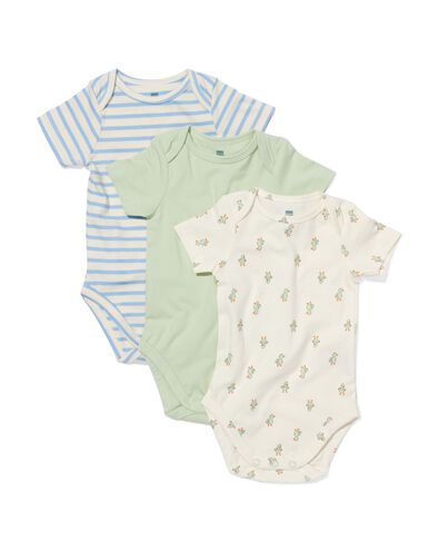 rompers biologisch katoen met stretch - 3 stuks gebroken wit