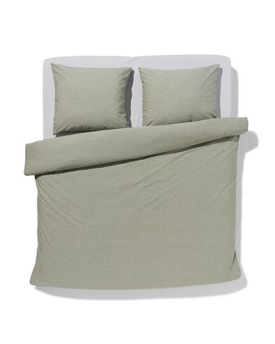 dekbedovertrek chambray katoen lichtgroen 200x200/220
