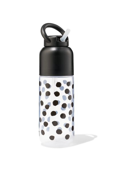 waterfles met rietje stippen 300ml