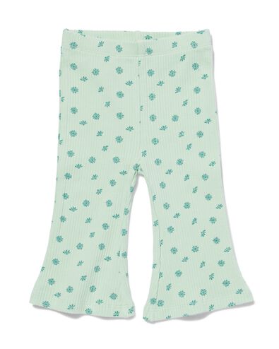 flared babylegging met ribbels lichtgroen