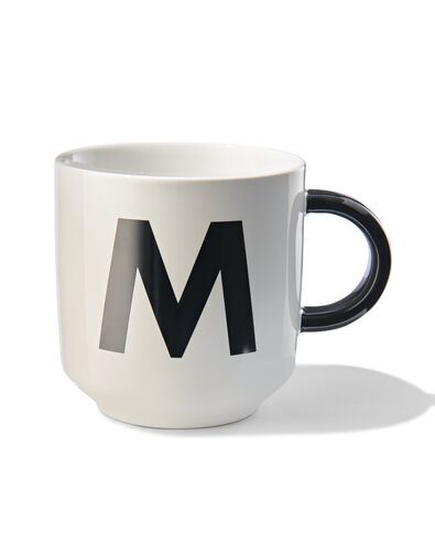 mok aardewerk wit/zwart 350 ml - M