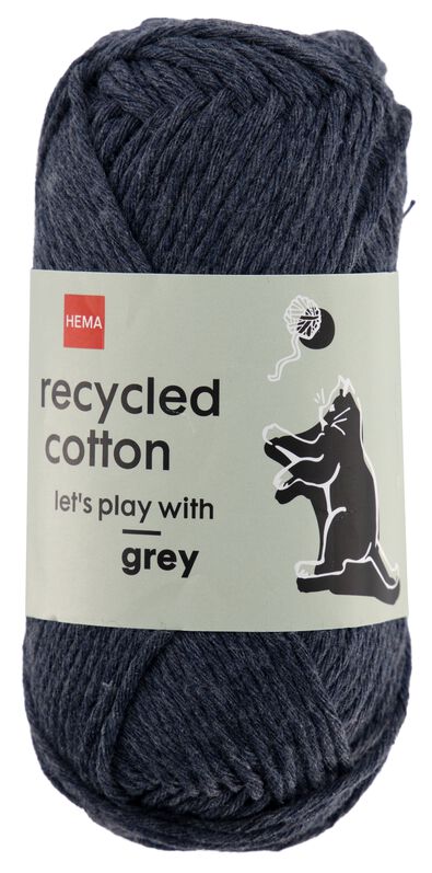 brei en haakgaren recycled katoen 85m donkergrijs