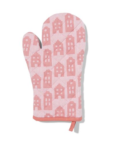 ovenwant 32x20 roze huisjes