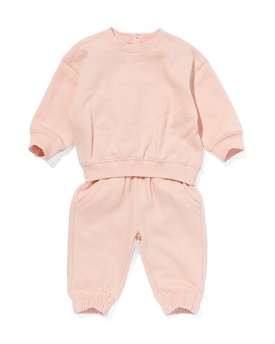 baby kleding sweatset perzik