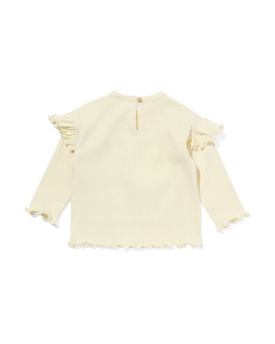 baby shirt rib met ruffle lichtgeel