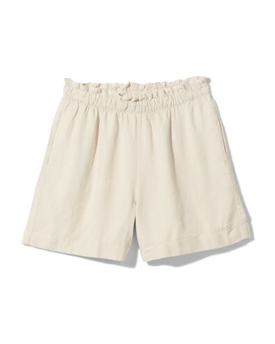 dames short Raiza met linnen beige
