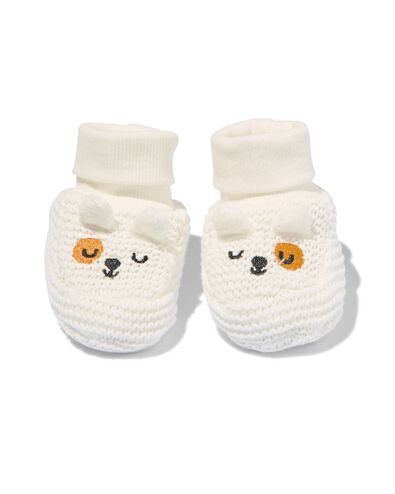 newborn slofjes gebreid wit